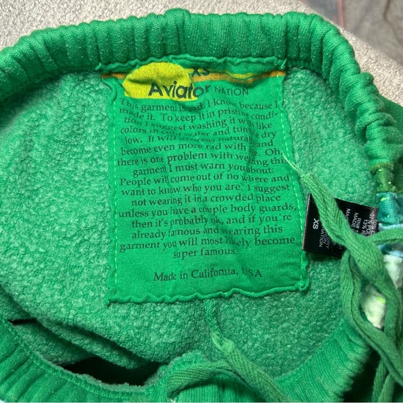 Aviator Nation 5 Stripe Sweatpants Green Size Extra Small - Picture 8 of 12